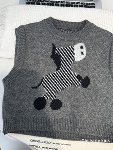 Gilet tricoté pour garçons, motif dessin animé, nouvelle collection printemps 2026, <span class=keywords><strong>pull</strong></span> <span class=keywords><strong>sans</strong></span> manches tendance pour bébé, style coréen pour enfants - Product Image 5