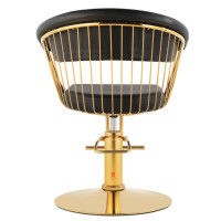 Chaise de barbier en or avec dossier rond Fauteuil de salon pivotant Offre Spéciale de meubles de salon de beauté et de spa bon marché