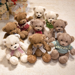 Ours en peluche Pacify <span class=keywords><strong>Bear</strong></span> en coton PP, avec écharpe <span class=keywords><strong>pull</strong></span>, jouet mignon pour habillage de poupée - Product Image 4