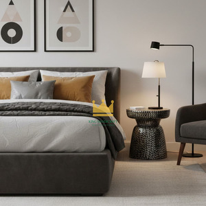 Taburete de dormitorio moderno hecho a mano con incrustaciones de nácar para decoración de interiores - Product Image 3