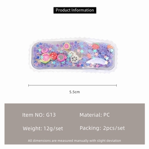 Lot de 2 pinces à cheveux coréennes à paillettes effet sable mouvant, mignonnes, pour enfants, ensemble de pinces BB pour filles - Product Image 5