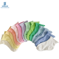 Chaussettes d'été en maille pour bébé, chaussettes pour tout-petits à bord roulé couleur macaron, chaussettes fines et respirantes pour nourrissons 0-3 ans, vente en gros