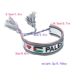 Braccialetto con fiocco in fiocco con bandiera palestinese regolabile kefiah - Product Image 3