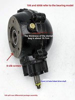 Couvre-engrenage arrière de cyclomoteur à trois roues 110 Moped 206/108, type divisé, roulement plat bilatéral