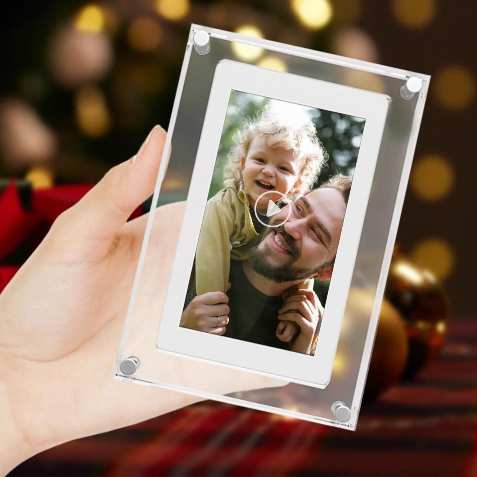 7 Inch acrylic display digital picture frame video downloader Acrylic Digital Photo Frame for Loved one