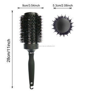 Logo personnalisé en Nylon mélangé avec poignée en caoutchouc, brosses rondes ioniques à double poils pour <span class=keywords><strong>coiffeur</strong></span> professionnel - Product Image 4