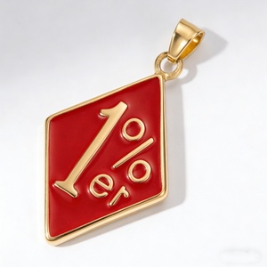 สร้อยคอสแตนเลสสตีลวินเทจทรงรอมบัส 1%er  แบบปรับแต่งได้  แฟชั่นเท่สไตล์สตรีท  จี้โลโก้สำหรับผู้ชาย - Product Image 4