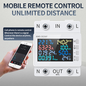 Amperímetro de voltaje de riel de guía multifunción con pantalla digital de CA de 170-300V/63A con apagado de sobrecalentamiento - Product Image 6
