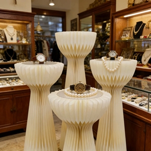 ขาตั้งกระดาษทรงกระบอกสไตล์อาร์ตเดโคสำหรับจัดแสดงสินค้าและตกแต่งบ้าน ขายส่ง - Product Image 6