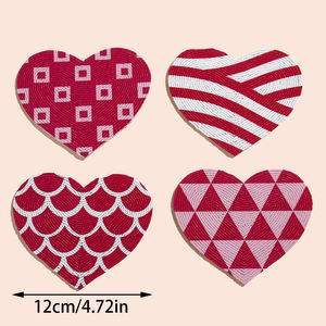 Posavasos <span class=keywords><strong>de</strong></span> Cuentas <span class=keywords><strong>de</strong></span> <span class=keywords><strong>Vidrio</strong></span> con Patrón Geométrico Personalizado para el Día <span class=keywords><strong>de</strong></span> San Valentín, Regalos Hechos a Mano <span class=keywords><strong>en</strong></span> Forma <span class=keywords><strong>de</strong></span> Corazón, Posavasos Personalizados para Bebidas - Product Image 6
