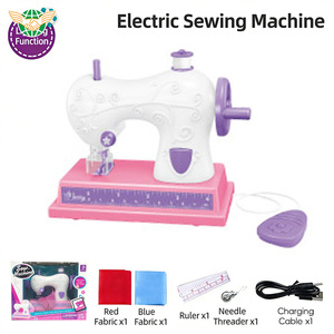 Kit de couture pour débutants, jouets pour enfants, ensemble de jeu d'imitation, jouets pour filles, mini <span class=keywords><strong>machine</strong></span> à coudre électrique - Product Image 4