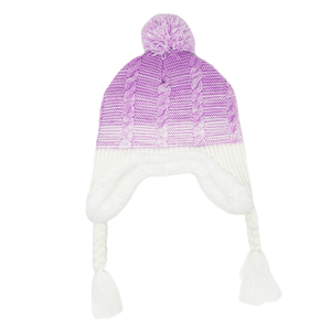 Bonnet d'hiver chaud en fibre acrylique tricoté deux tons avec logo personnalisé en gros Bonnet à oreillettes doux avec <span class=keywords><strong>pompon</strong></span> Chapeau pull tricoté - Product Image 5