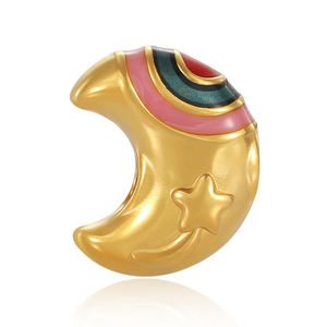 Bracelet en or massif en forme de lune à la mode 0.35g en or massif 24k peut être utilisé comme cadeau - Product Image 1