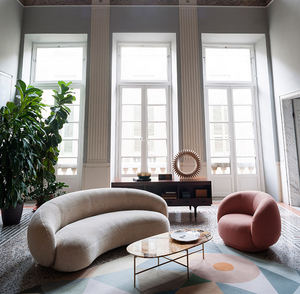 Luce scandinava divano di lusso a forma di arco creativo tessuto Art divano adatto per soggiorno ufficio Area di svago - Product Image 5