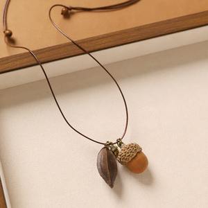 2025 orman tarzı Trendy doğal bitki meyve kolye kolye sanatsal uzun kurutulmuş meyve kazak zinciri Unisex kolye - Product Image 2