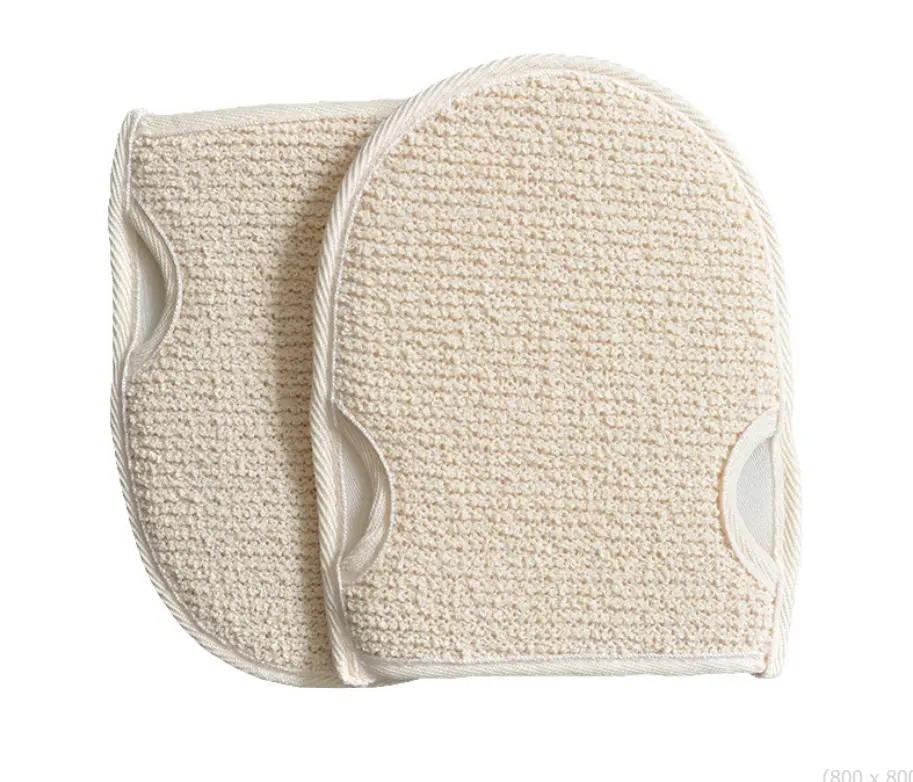 Hot tự nhiên chấm Cotton Linen phụ nữ tắm tẩy tế bào chết trở lại cơ thể Scrubber miếng bọt biển Khăn