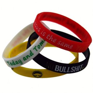 Bracelets en silicone personnalisés avec logo en creux, vente en gros directe d'usine, idéaux pour les fêtes - Product Image 1