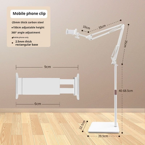 Venta caliente nueva placa base cuadrada 360 ° soporte universal retráctil de Pie ajustable para teléfonos y tabletas - Product Image 5