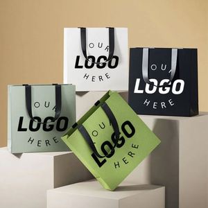 Manufacturer Customized Kraft Shopping Clothing Gift <b>Mini</b> <b>Printed</b> Paper Bags With Handles, Logo Can Be Added - Product Image 1