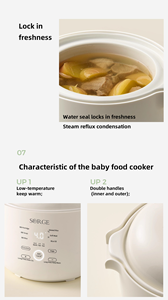 Cuisinière Électrique Intelligente en Céramique à <span class=keywords><strong>Micro</strong></span>-Pression 1,2 L 300 W, Mijoteuse Rapide avec Capteur de Température pour Riz, Soupe, Aliments pour Bébé, Usage Domestique - Product Image 6