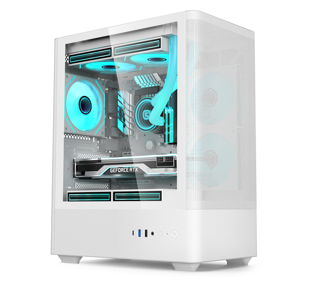 Factory Price ODM OEM Custom Metal Steel Aluminum Precision Desktop Transparent Tempered Glass Computer Gaming case with Fan