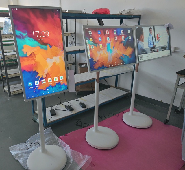 Aiyos 32 Inch Smart LCD Advertising Portable Mobile Digital Signage Wifi Touch Screen Android Tablet Advertising Player