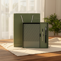 Agenda d'affaires personnalisé en cuir PU A5 avec logo gravé et coffret cadeau stylo fait main pour usage promotionnel