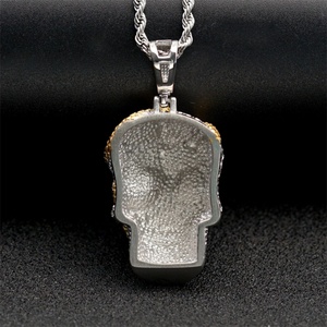 Nuevo Collar con Colgante de Calavera de Acero Inoxidable Chapado en Oro de 18k con Cadena de Eslabones, Regalo Casual/Deportivo para Hombre, Collar con Dije para Fiesta - Product Image 4