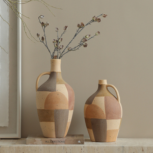 <span class=keywords><strong>Vase</strong></span> <span class=keywords><strong>en</strong></span> Céramique Flolenco, Décoration Rustique Vintage Peinte à la Main, Assortie aux Couleurs, <span class=keywords><strong>Poterie</strong></span> Créative pour Pièce Modèle, Couloir ou Table - Product Image 3