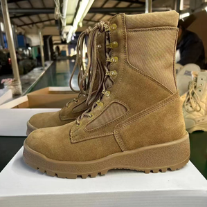 Bottes tactiques longues en cuir pleine fleur personnalisées DFS16, haute qualité, bottes de randonnée tactiques PDRM, hauteur cheville - Product Image 3