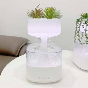 Humidificador Difusor de Aceites Esenciales con Luz Nocturna de Plantas <span class=keywords><strong>Artificiales</strong></span> con Efecto de Lluvia y Aromaterapia, Humidificador de Nube de 7 Colores para Dormitorio y Hogar - Product Image 5