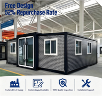 Casa Contenedor Expandible Prefabricada de Alta Calidad de 20 pies, 30 pies, 40 pies, Casa Modular Prefabricada de Lujo de 2, 3 y 4 Dormitorios, Precio de Fábrica