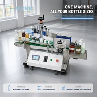 Machine d'étiquetage automatique électrique à rouleaux pour bouteilles, avec moteur en bois, pour les industries des boissons, pharmaceutiques, alimentaires et chimiques, utilisation sur table, avec convoyeur