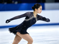 Robe de patinage artistique noire en maille à manches longues, dos ouvert ajouré, jupe ornée de strass, pour filles adultes, compétition et performance sur glace