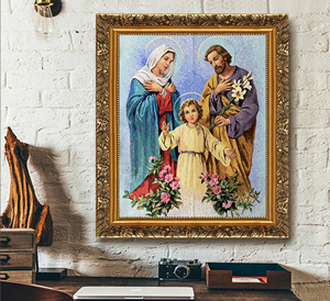 100% Handmade Realistic Oil Painting Arts and Crafts Christian Art Round <b>Mosaics</b> 3d Mural Wall Decoration - Product Image 2