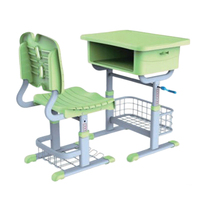 Meubles de classe écologiques et durables RSD, table d'étude individuelle pour étudiant et chaises d'école avec bureau