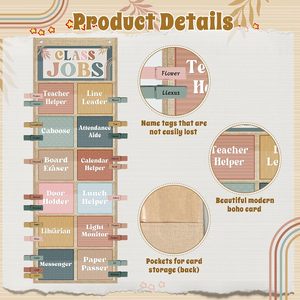 Tableau de classe avec cartes, pinces et crochets pour l'organisation des aides de classe et des assistants d'enseignants - Product Image 3