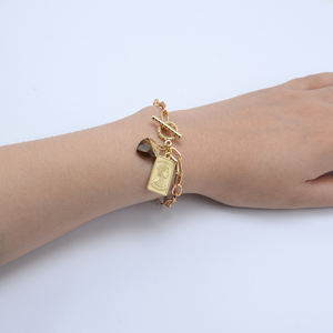 2025 bijoux de mode en métal plaqué or 18 carats mousqueton gourmette-bracelet de chaîne - Product Image 6