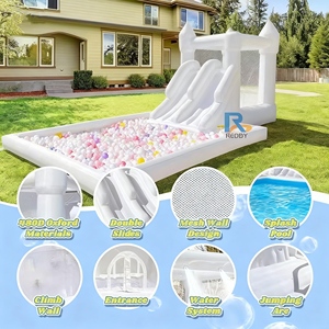 Lâu Đài nhảy bơm hơi lớn cho trẻ em với cầu trượt và bể bơi để chơi ngoài trời - Product Image 4