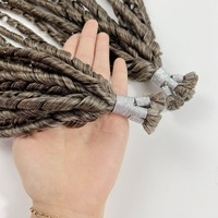 Cheveux humains Remy gris cendré plats et bouclés pour tresses torsadées, pour salon, micro-anneaux, vente en gros