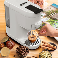 Machine à café électrique en plastique 1450W 19 bars, 7 niveaux de pression, semi-automatique, universelle, multi-capsules