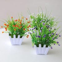 Rangkaian Tanaman Hijau Plastik Bunga Lily-of-the-Valley Buatan Tanaman Pot Bunga Tiruan Seperti Asli untuk Dekorasi Rumah di Hari Thanksgiving