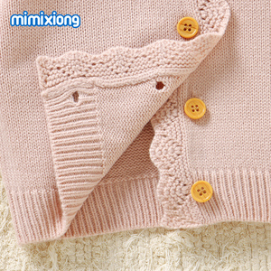 Suéter de Punto Mimixiong 2024 <span class=keywords><strong>para</strong></span> Recién Nacidos, Bordado con un Hermoso Patrón de Flores, Chaqueta Tipo Cárdigan de Boutique - Product Image 3