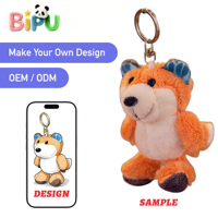 Fabricant de breloques en peluche BIPU, porte-clés en peluche personnalisés, rembourrés de coton PP et mousse de polyester, unisexe, pour Noël, support OEM