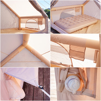 Tente de camping gonflable 2026, 6,3 m², grand hublot, double porte, Oxford 300D, 3-4 personnes, quatre saisons, à colonnes d'air, pour l'extérieur