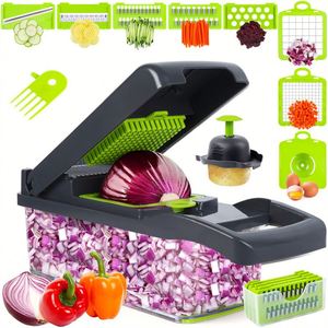 16 in 1 Top Multifunctional <b>Vegetable</b> Chopper Handle Food Grater Chopper <b>Vegetable</b> Slicer Kitchen Cutter Garlic Chopper - Product Image 4