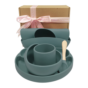 Babero de silicona para alimentación de bebé, placa de <span class=keywords><strong>cena</strong></span> de grado alimenticio, con impresión personalizada, 5 uds. - Product Image 4
