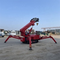 Mini-grue araignée certifiée CE, grue de toit portable, déplacement sur chenilles, télécommande sans fil