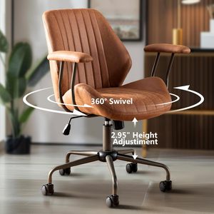 Giữa Thế Kỷ hiện đại bàn máy tính xoay ghế nhiệm vụ giữa trở lại giả da Ergonomic Ghế văn phòng điều hành với thắt lưng hỗ trợ - Product Image 4