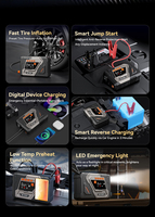 Batterie externe portable 4-en-1 10800mAh, démarreur de secours mini, lampe LED, compresseur d'air, gonfleur de pneus pour voiture/camion